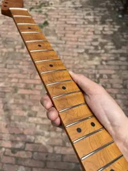 STAINLESS STEEL 22FRETS FENDER TELE MATTE ROASTED MAPLE ELECTRIC GUITAR NECK