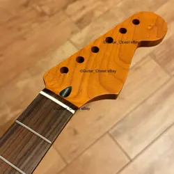 ROASTED MAPLE ROSEWOOD STRAT NECK NITRO SATIN FITS WARMOTH FENDER SR02BD