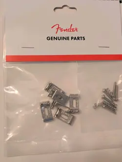 NEW - GENUINE FENDER AMERICAN STANDARD STRAT BRIDGE SADDLE SET