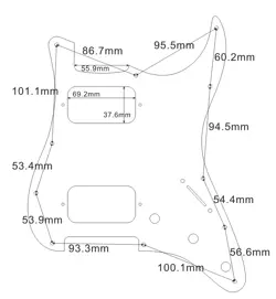 FOR FIT FENDER DOUBLE FAT HH STRAT HUMBUCKER STYLE GUITAR PICKGUARD IVORY WHITE