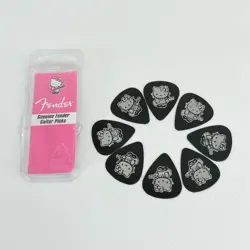 HELLO KITTY FENDER GUITAR PICKS BLACK 2005 7 LOT