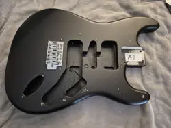 SQUIER BY FENDER STRATOCASTER STRAT GUITAR BODY SATIN BLACK + BRIDGE