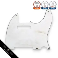STEWMAC TELECASTER PICKGUARD 3PLY RELIC WHITE/BLACK FOR FENDER GUITARS