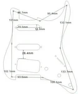 FOR FENDER 8 SCREWS STRATOCASTER START HSS STYLE GUITAR PICKGUARD 1 PLY WHITE