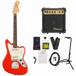 FENDER PLAYER II JAGUAR ROSEWOOD FINGERBOARD CORAL RED PG-10 AMPLIFIER INCLUDED
