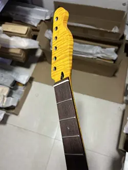 21 FRET  YELLOW FLAME MAPLE ELECTRIC GUITAR NECK FOR DIY FENDER TL TELE REPLACE