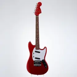 USED 2010-12 FENDER JAPAN MG69/MH MIJ MUSTANG CAR RED MATCHING HEADSTOCK W/GB