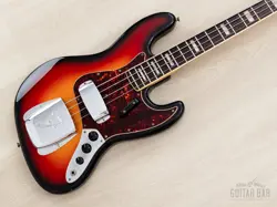 1969 FENDER JAZZ BASS SUNBURST, BLOCKS & BINDING, 100% ORIGINAL W/ CASE