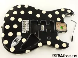 FENDER BUDDY GUY STRATOCASTER STRAT BODY   HARDWARE, GUITAR BLACK POLKA DOT