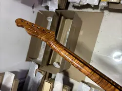 21 FRET ROASTED FLAME MAPLE ELECTRIC GUITAR NECK FOR DIY FENDER TELE REPLACE