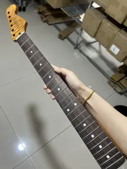 STAINLESS STEEL 22FRETS FENDER START ROSEWOOD ROASTED FLAME MAPLE GUITAR NECK MK