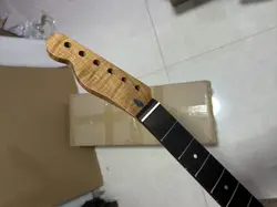REVERSE HEAD 22 FRET ROASTED FLAME MAPLE GUITAR NECK FOR DIY FENDER TELE REPLACE