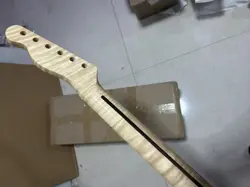 21 FRET FLAME MAPLE ELECTRIC GUITAR NECK FOR DIY FENDER TELE REPLACE GLOSS