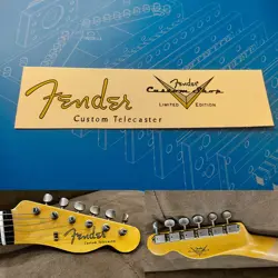 ELECTRIC GUITAR HEAD LOGO WATERSLLIDE STICKES FOR FENDER  TELECASTER CUSTOM SHOP