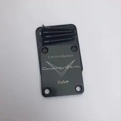 LASER ENGRAVED CUSTOM SHOP METAL GUITAR NECK JOINT PLATE FOR FENDER BASS BLACK
