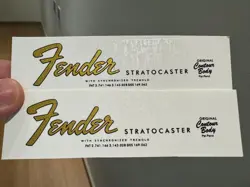 2PCS FENDER GUITAR STRATOCASTER WATERSLIDE TRANSFER NECK HEADSTOCK DECAL STICKER