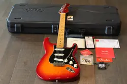 UNPLAYED! 2024 FENDER AMERICAN ULTRA LUXE STRATOCASTER PLASMA RED BURST + OHSC