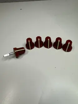 (6) VINTAGE FENDER RED KNOB 80S/90S GUITAR AMPLIFIER AMP KNOBS HARD TO FIND