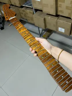 4A 22FRETS ROASTED FLAME MAPLE ROSEWOOD ELECTRIC GUITAR NECK FENDER START.