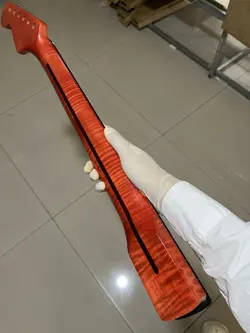 A+ ROSEWOOD 22FRET FENDER TELE SATIN RED FLAME MAPLE ELECTRIC GUITAR NECK 25.5IN