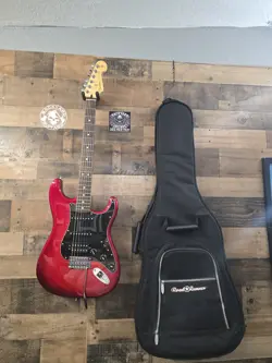 2015 FENDER PLAYER II STRATOCASTER  CANDY RED BURST MIM WITH GIG BAG