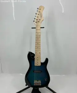 ZENY BLUE BLACK SIX-STRING MUSICAL INSTRUMENTS ELECTRIC GUITAR WITH FENDER STRAP