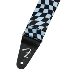 FENDER WAVY CHECKERBOARD POLYESTER STRAP BLUE GUITAR