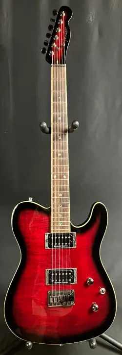 FENDER CUSTOM TELECASTER FMT HH ELECTRIC GUITAR BLACK CHERRY BURST W/ CASE