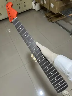 ROSEWOOD 22FRETS FENDER TELE SATIN RED FLAME MAPLE ELECTRIC GUITAR NECK 25.5IN