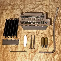 KLUSON 2-POINT TREMOLO BRIDGE SET NICKEL FOR FENDER AMERICAN USED