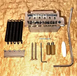 KLUSON 2-POINT TREMOLO BRIDGE SET CHROME FOR FENDER AMERICAN USED