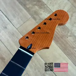 UNFINISHED ROASTED MAPLE ROSEWOOD STRAT GUITAR NECK FITS WARMOTH & FENDER SRU3