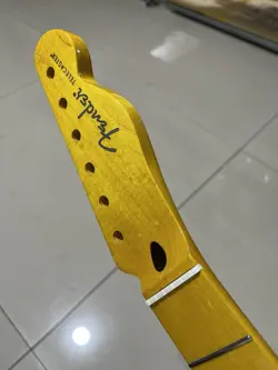 STAINLESS STEEL 21FRET FENDER TELE SATIN YELLOW MAPLE ELECTRIC GUITAR NECK 25.5
