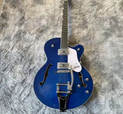 US WAREHOUSE 144 BLUE SEMI HOLLOW ELECTRIC GUITAR WHITE FENDER WITH TREMOLO