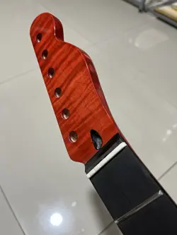 ROSEWOOD 22FRET FENDER STRAT TELE RED FLAME MAPLE ELECTRIC GUITAR NECK 25.5IN