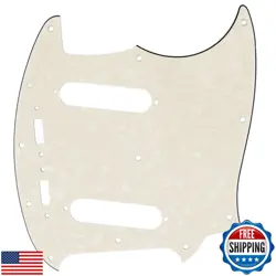 MUSICLILY PRO 12-HOLE GUITAR PICKGUARD FOR FENDER AMERICAN MUSTANG, 4PLY AGED