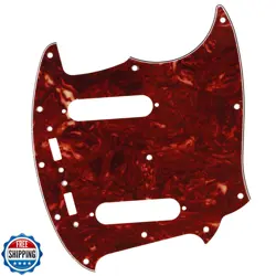 MUSICLILY PRO 12-HOLE GUITAR PICKGUARD FOR FENDER AMERICAN MUSTANG, 4PLY VINT
