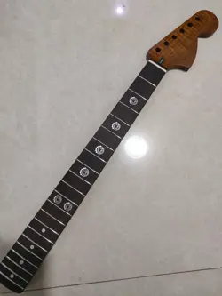 21 FRETS ROASTED FLAME MAPLE ELECTRIC GUITAR NECK FOR DIY FENDER STRAT BIG HEAD