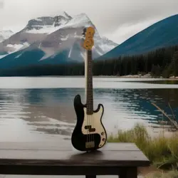 FENDER PRECISION BASS 4-STRING ELECTRIC GUITAR - BLACK/WHITE CHICK MAGNET