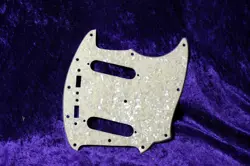 AGED WHITE PEARL PICKGUARD FOR VINTAGE FENDER MUSTANG MADE IN USA BY WD