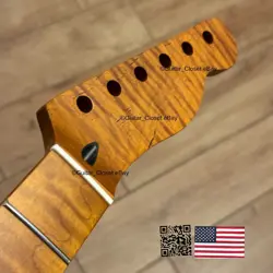 ROASTED FLAME MAPLE STAINLESS TELE NECK NITRO FITS TELECASTER FENDER TM22BJ