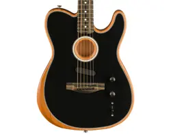 USED FENDER AMERICAN ACOUSTASONIC TELECASTER BLACK W/ EBONY FB