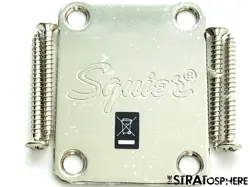 FENDER SQUIER CLASSIC VIBE 60S MUSTANG BASS NECK PLATE PARTS NICKEL LOGO