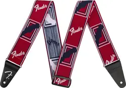 FENDER WEIGHLESS MONOGRAMMED STRAP RED/WHITE/BLUE 2