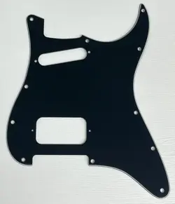 PICKGUARD COMPATIBLE FOR FIT FENDER STRATOCASTER 11 SCREW HS STYLE GUITAR BLACK