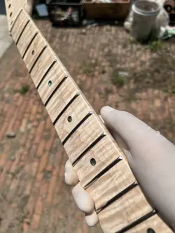 STAINLESS STEEL 22FRET FENDER STRAT MATTE FLAME MAPLE ELECTRIC GUITAR NECK 25.5