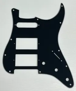 PICKGUARD COMPATIBLE FOR FIT FENDER STRATOCASTER 11 SCREW HHS STYLE GUITAR BLACK