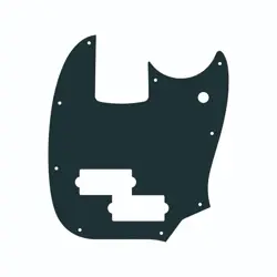 PARTS PARTS FOR FENDER / PLAYER II MUSTANG BASS GUITAR PICKGUARD, 1PLY BLACK