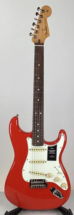FENDER PLAYER II STRATOCASTER ELECTRIC GUITAR - CORAL RED - BODY HEEL CRACK