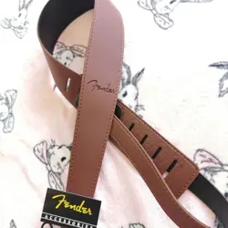 FIT FENDER CUSTOM SHOP ADJUSTABLE PU LEATHER ELECTRIC GUITAR BASS STRAP - BROWN